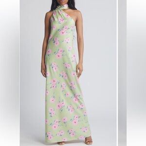 WAYF the Avery floral one shoulder gown